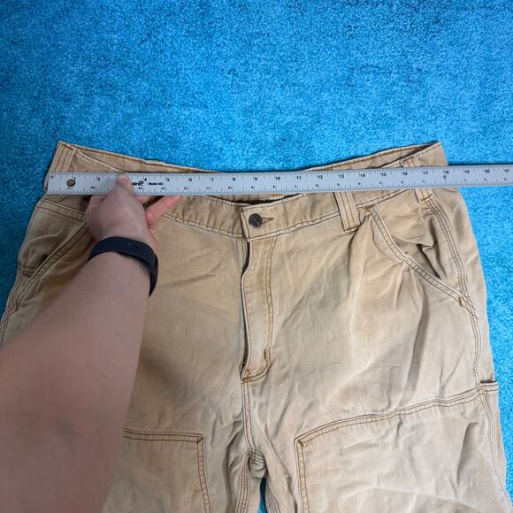 Carhartt Double Knee Carpenter Pants 40x30 Relaxed Fit Tan Workwear Distressed - Picture 4 of 16